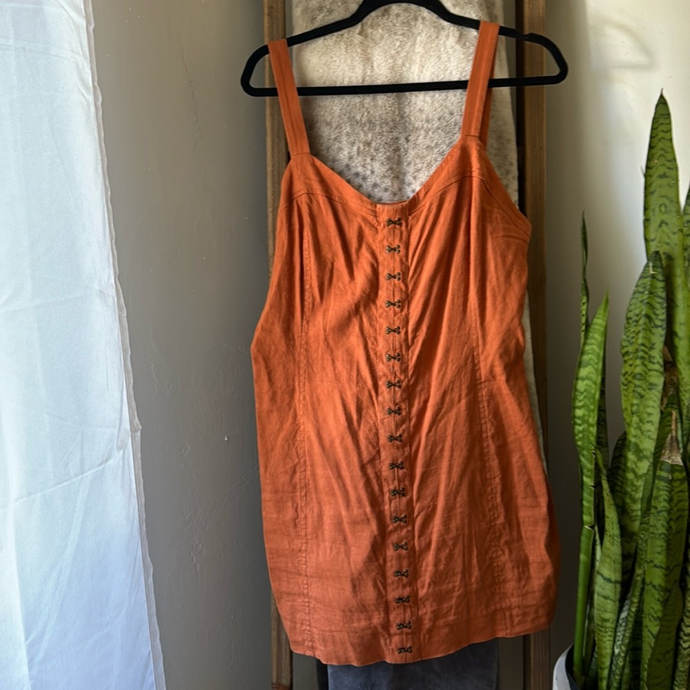 Leith burnt orange tank dress